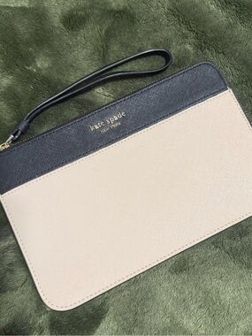 kate spade Black Wristlet with Blush Pink Interior